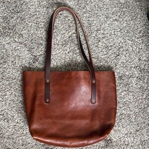 Go Forth Goods Medium Avery Natural Leather Whisky Bison Tote
